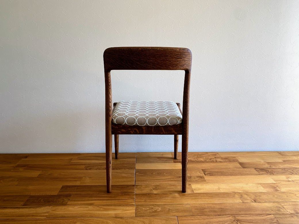 飛騨産業　代ナラ材（オーク）ダイニングチェア ミナペルホネン張替済 1970-1980s 飛騨産業 ナラ材（オーク）ヴィンテージ ダイニング チェア