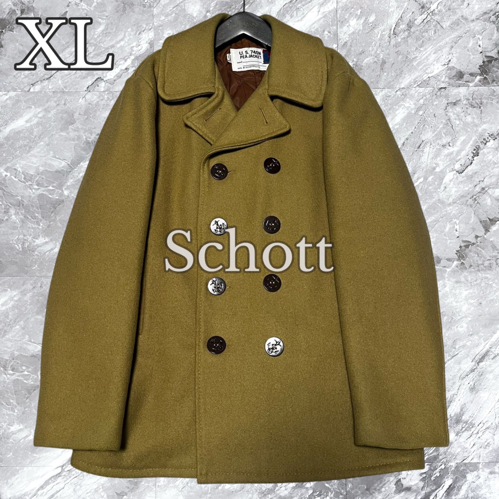 大きいサイズ Schott ショット ピーコート Pコート ウール ダブル