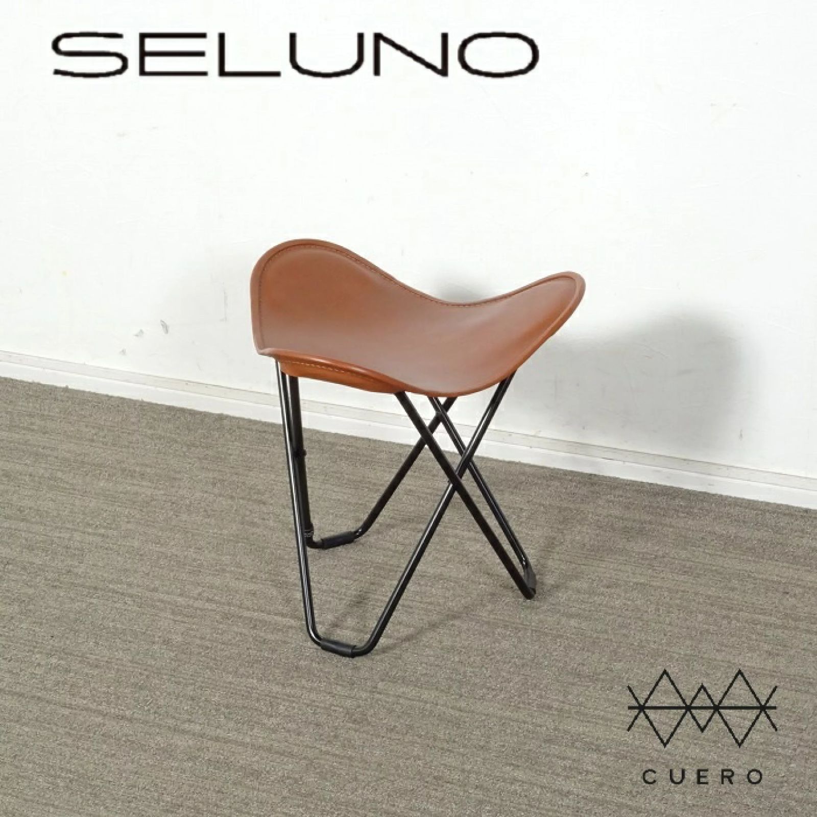 ◾︎SELUNO◾︎ 展示 CUERO クエロ BKF CHAIR FLYING GOOSE ビーケーエフチェア フラインググース オットマン ブラウン本革 4万 v 942