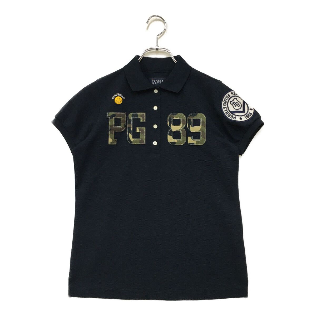 中古 レディース パーリーゲイツ PEARLY GATES 半袖ポロシャツ 0(S) 紺