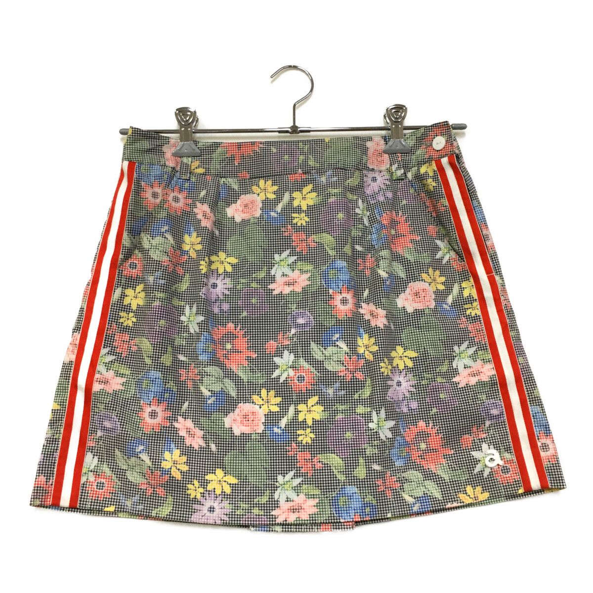  レディース アルチビオ archivio スカート 40(L) 黒系 ブラック系  チェック×花柄 春夏