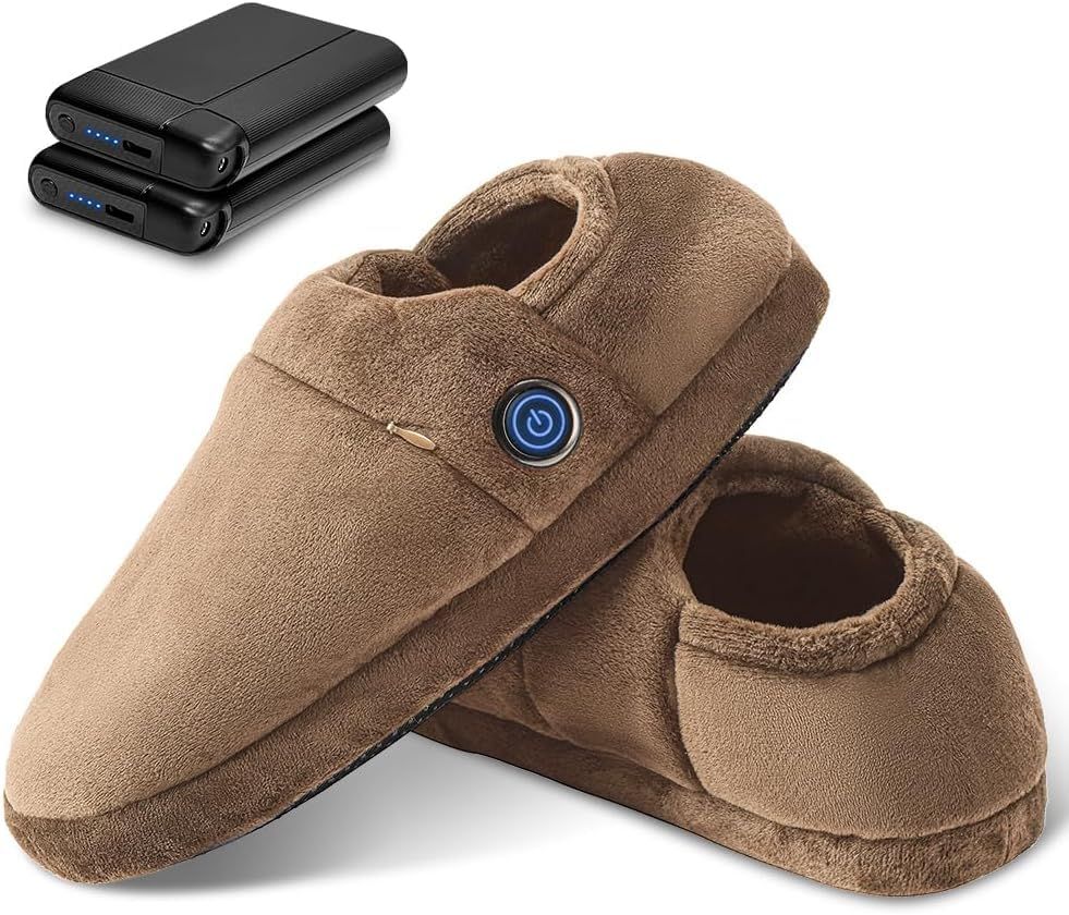 5秒で感熱 歩き回れる電気足温器 電気スリッパ コードレス 両面発熱 足温器 バッテリー付き 8000 mAh フットウォーマー 3段階調整切替 45-65℃温度調節 NTC温度制御 暖かい 柔らかい 滑り止め 移動 軽量 1 e 26 afc 9