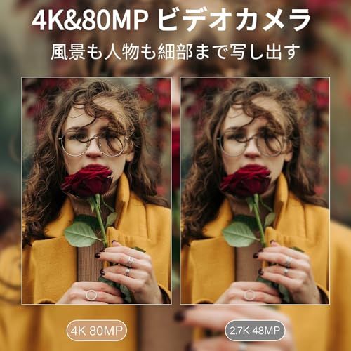 ビデオカメラ 4 K録画 8000万画素 Vlogging カメラ 3 0 IPS HDスクリーン IRナイトビジョン 18倍デジタルズーム 270度回転 画面 自撮り 32 GBのSDカード MIC外部マイク 1500 mAhリチウム 8095085 e