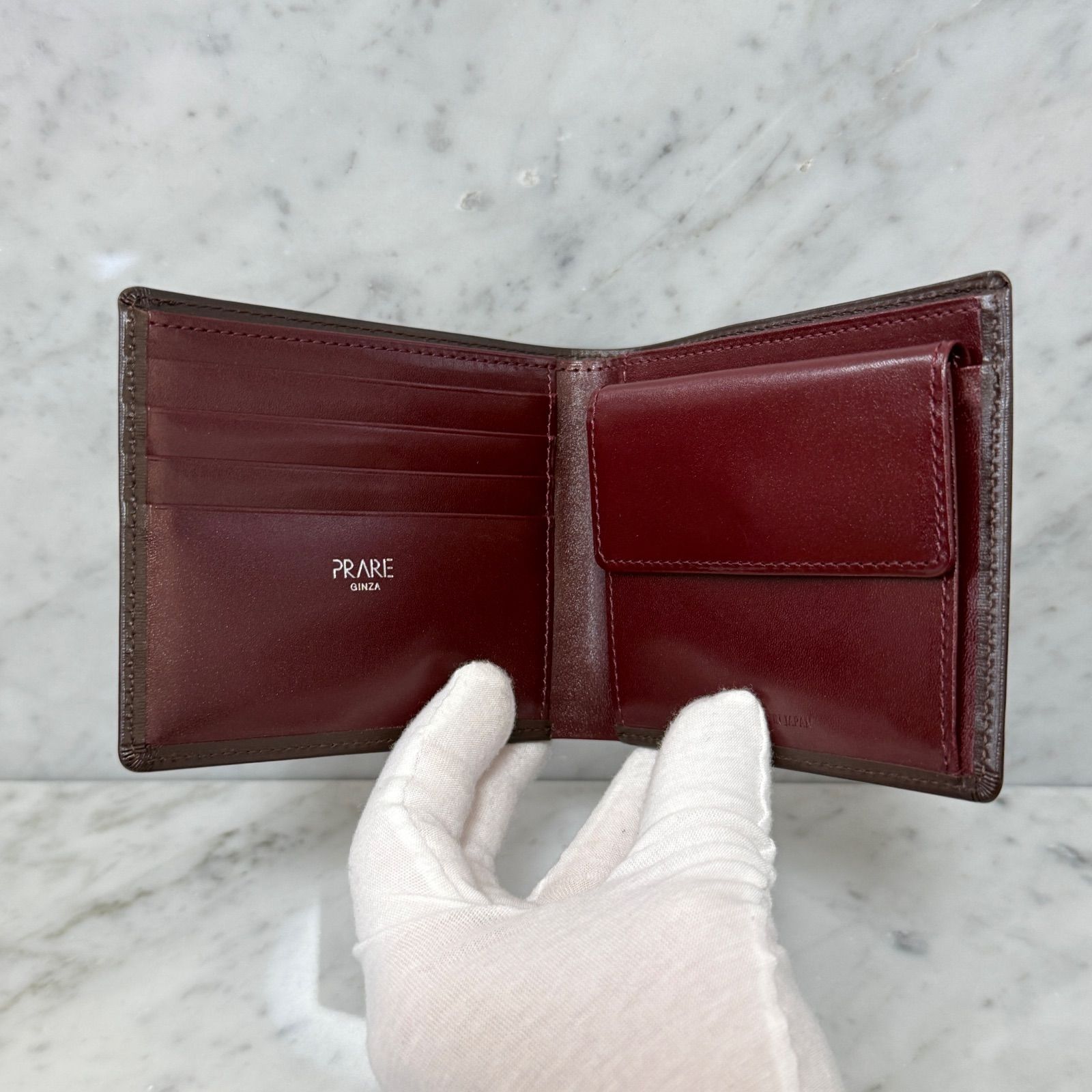 新品 未使用 PRAIRIE プレリーギンザ GINZA 二つ折り財布 本革 レザー