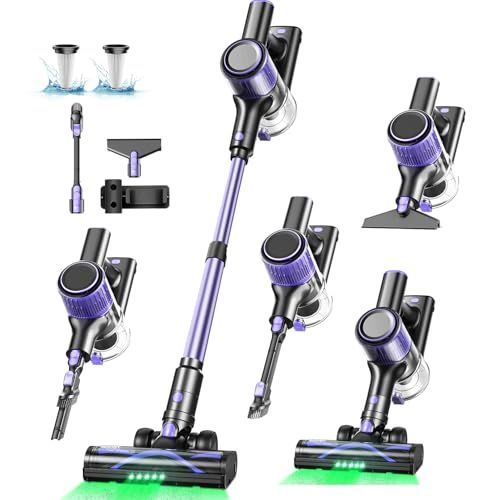 掃除機 コードレス 新登場 70 Kpa超強力吸引 自立式＆55分間連続稼働＆革新版グリーンLEDライト＆LED液晶ディスプレイ＆ 軽量 コードレス掃除機 3段吸引力 スティック ハンディ 2 WAY 着脱式バッテリー HEPA多 40 b 96 42