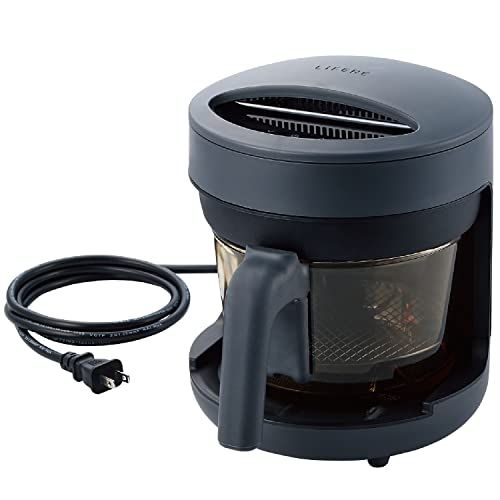 エレコム コンベクションオーブン ポット型 2 L コンパクト 電気フライヤー ガラス容器 ガラス管カーボンヒーター 省電力 LiFERE ブラック HAC AFP 01 BK ae b 5 ee 1