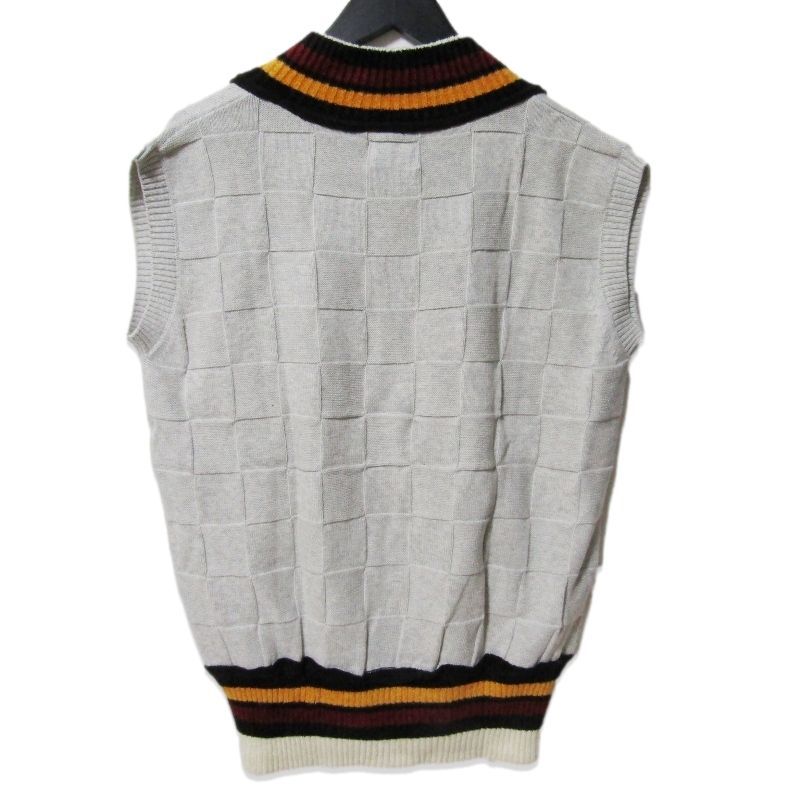 ♥ ファクトタム コットンカシミア チルデンニット ベスト Vネック ニットベスト 日本製 グレー 46