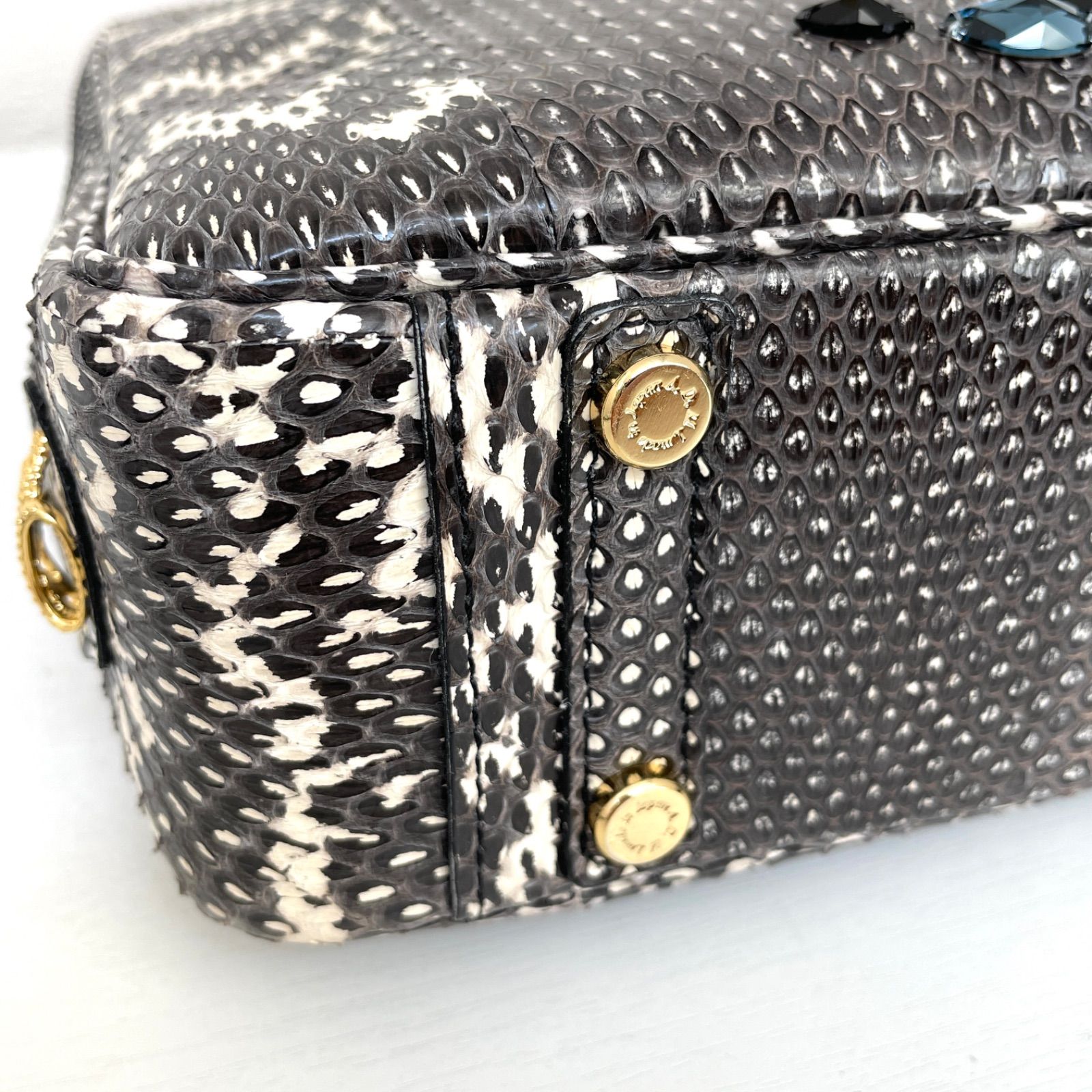 ✨新品・未使用✨A.D.M.J ボストンバッグ 28cm スネークレザー