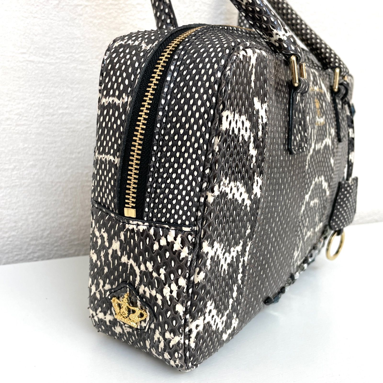 ✨新品・未使用✨A.D.M.J ボストンバッグ 28cm スネークレザー