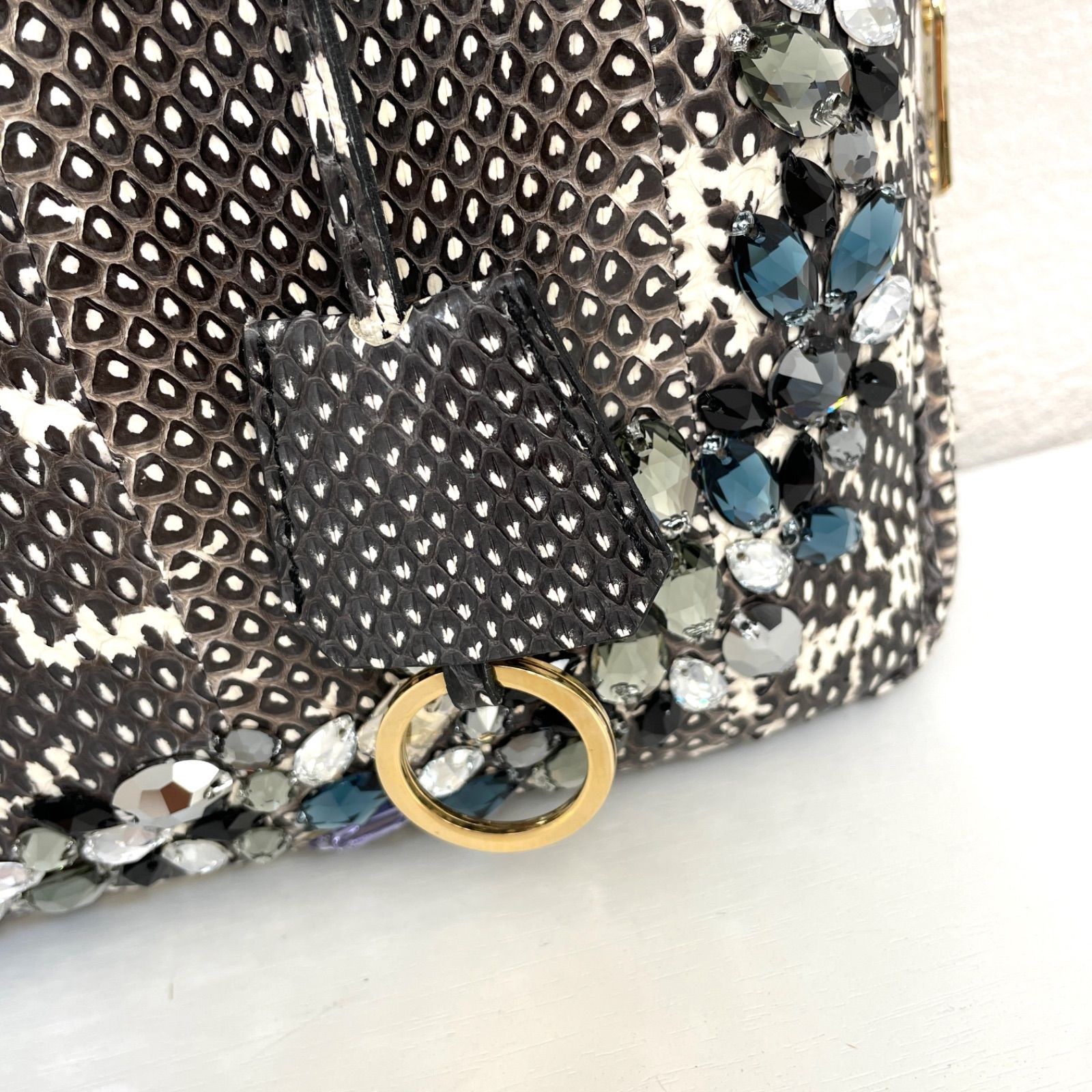 ✨新品・未使用✨A.D.M.J ボストンバッグ 28cm スネークレザー