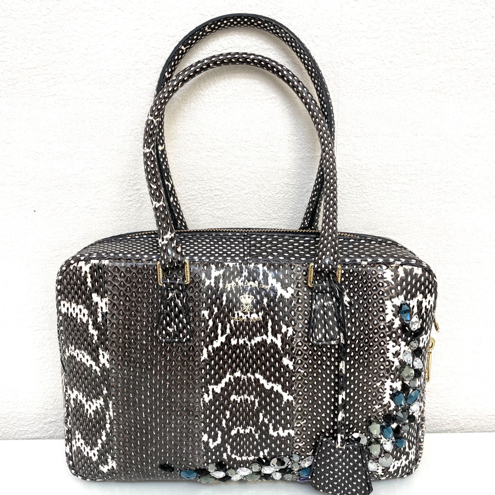 ✨新品・未使用✨A.D.M.J ボストンバッグ 28cm スネークレザー