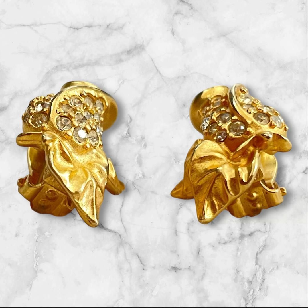 GIVENCHY ヴィンテージ イヤリング クリップ式 ゴールド×ライン