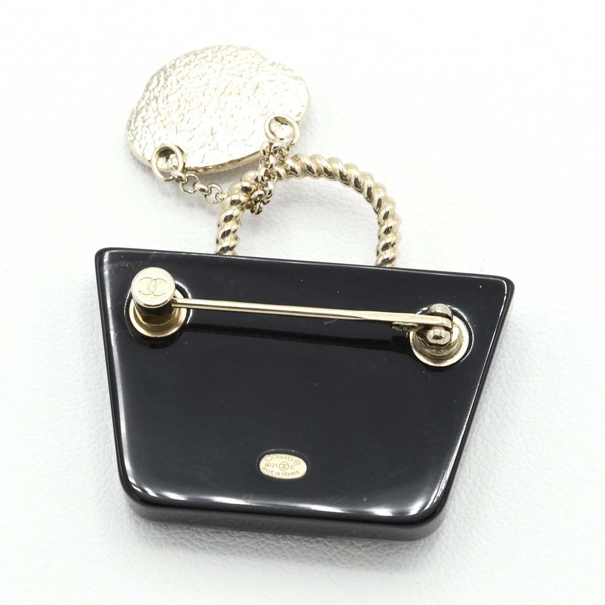 CHANEL シャネル ブローチ D21C バッグモチーフ ブラック 服飾小物