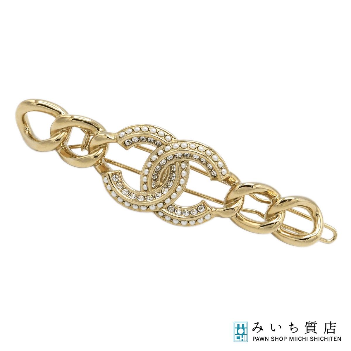 CHANEL シャネル B 20 A ヘアピン ヘアアクセ ココマーク フェイクパール フェイクストーン ゴールド 服飾小物 H.112