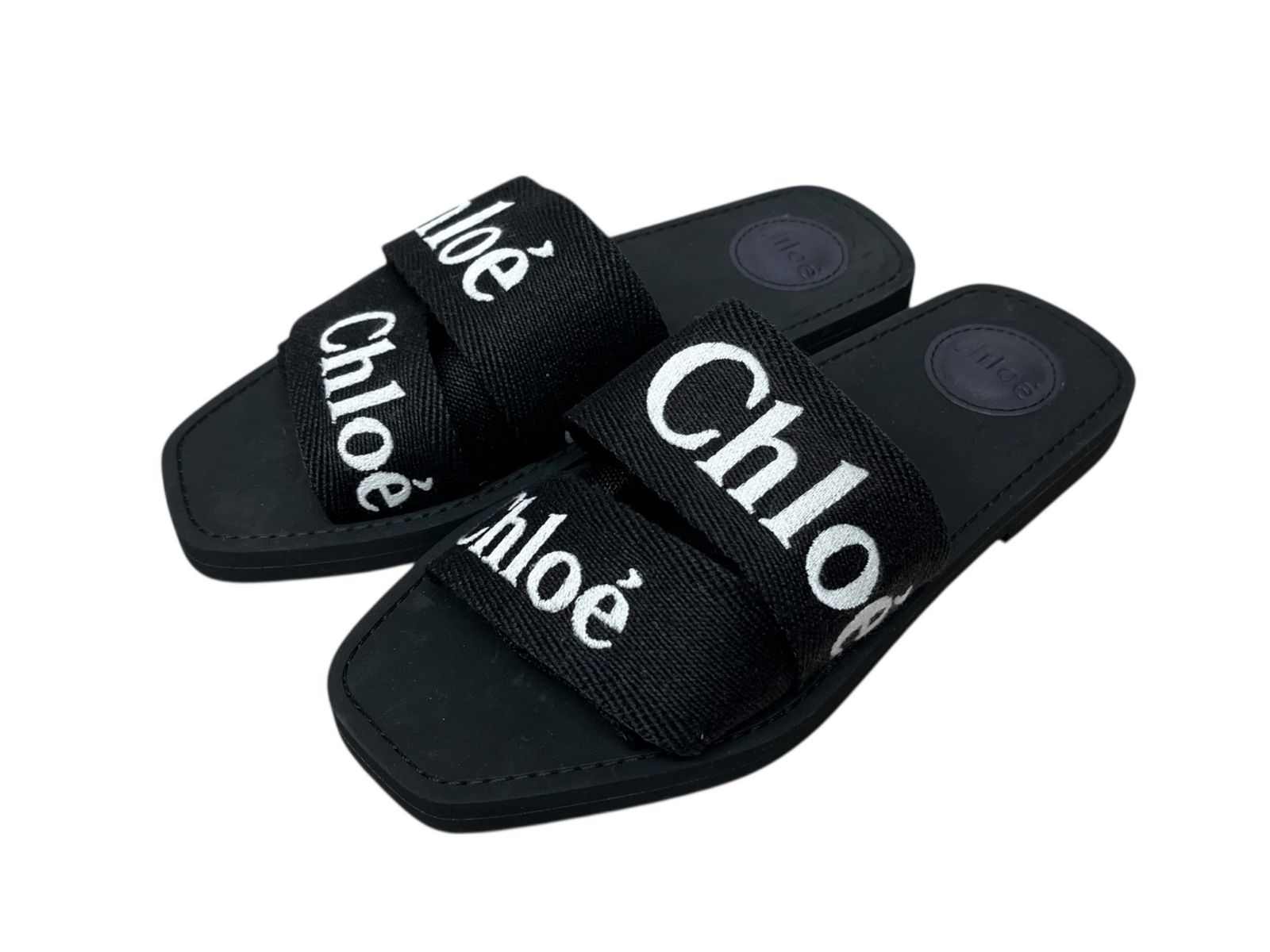 Chloe クロエ Woody Flat Mule サンダル 001 38 ブラック レディース|199