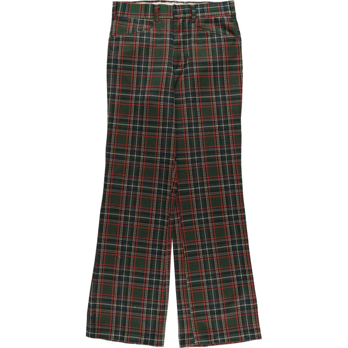 古着 60 70年代 シアーズ Sears KINGS ROAD キングスロード チェック柄 タータンチェック スラックスパンツ メンズw 30相当 eaa 603323