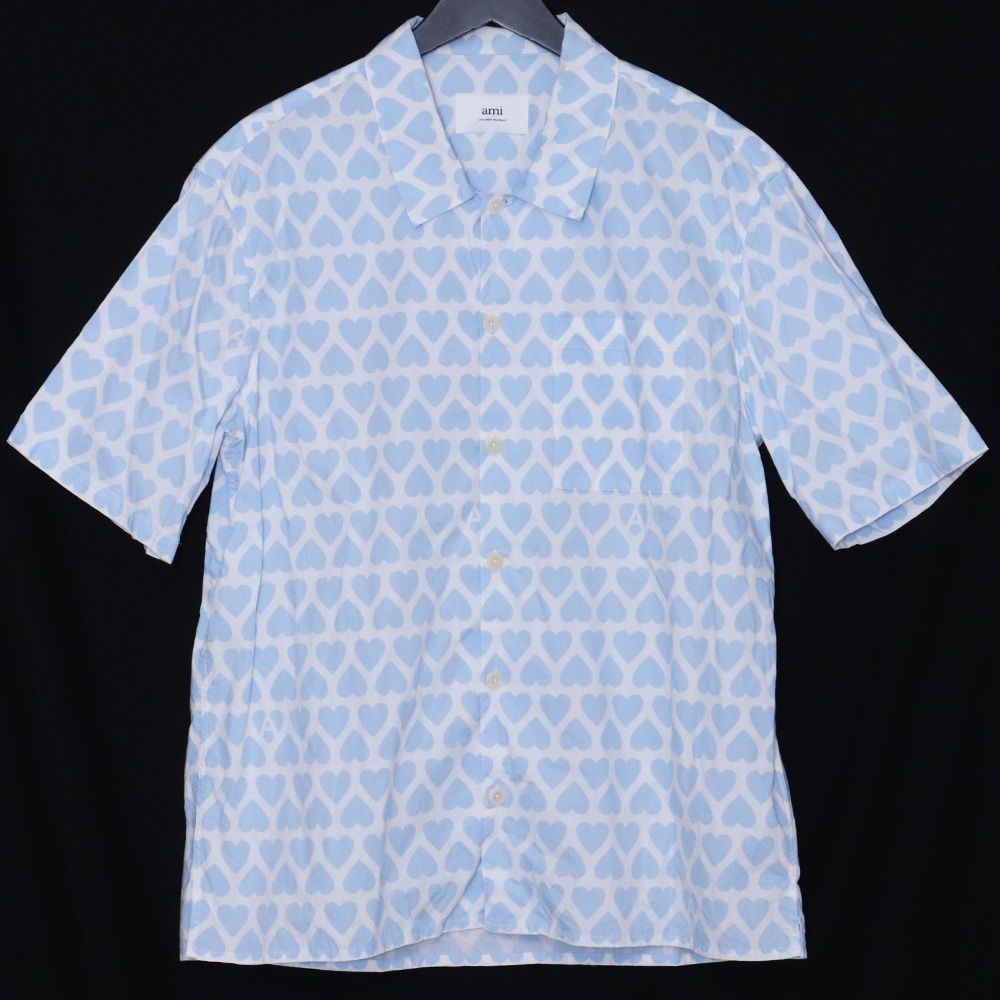 AMI Boxy Fit Shirt サイズ42 ブルー HSH 203.CO 0029