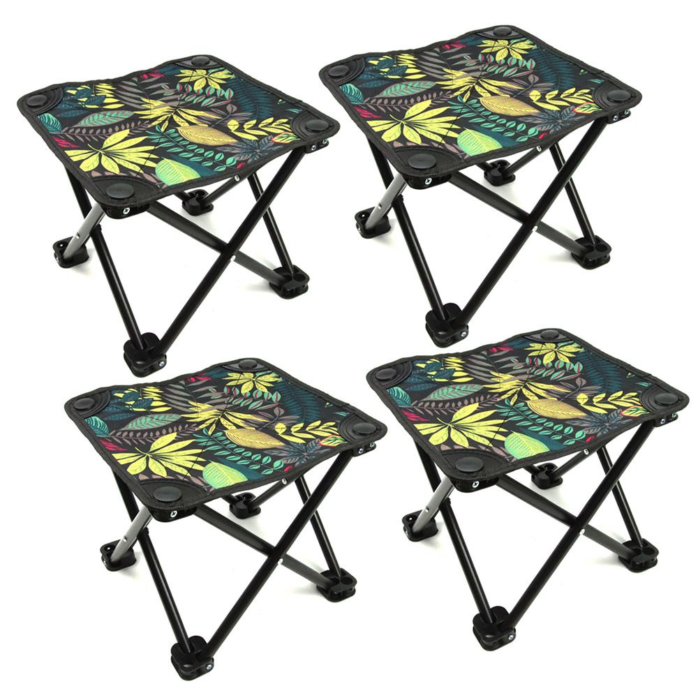 【4個セット】折りたたみスツール アウトドア用 ミニチェア コンパクト軽量 釣り キャンプ ピクニック ビーチ BBQ 旅行 ハイキング用 楓の紋