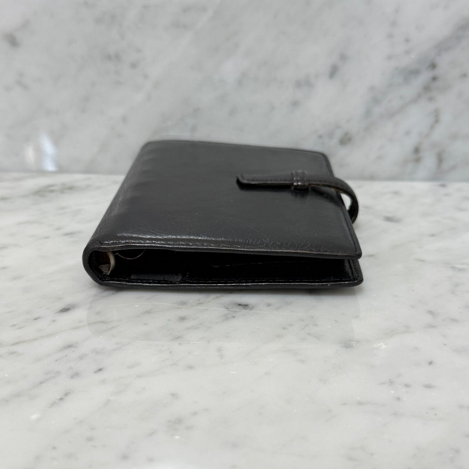 Davinci ダヴィンチ システム手帳 手帳カバー ブラック 黒 本革 レザー