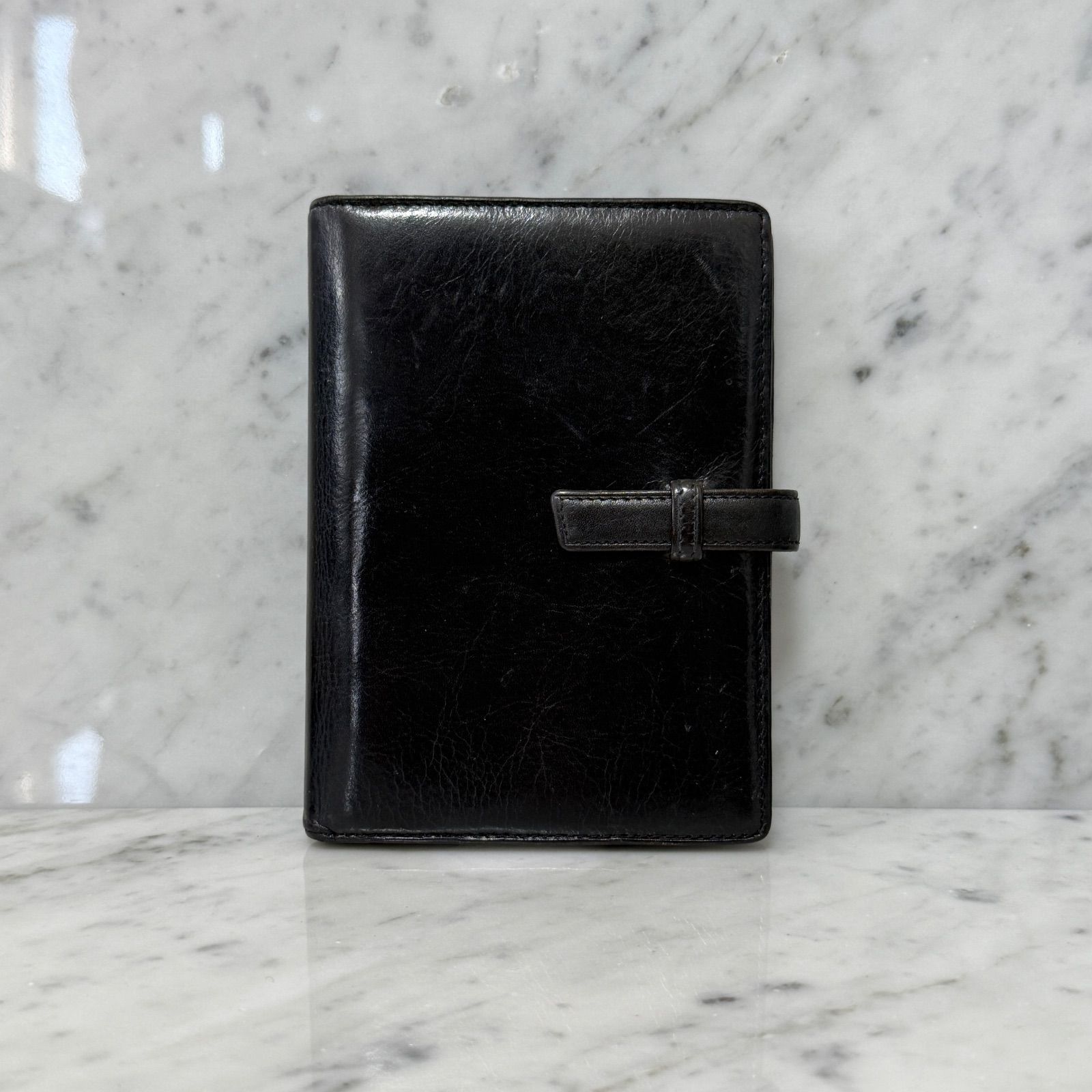 Davinci ダヴィンチ システム手帳 手帳カバー ブラック 黒 本革 レザー