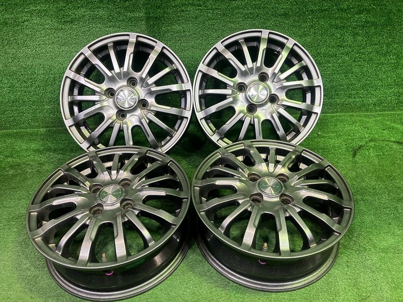 レーベン 軽自動車 ホイール アルミ ガンメタ 14インチ 4 5 J 4穴 4本 100 45