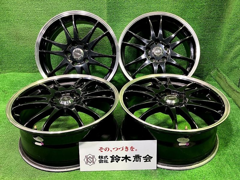 マイスター ﾉｱ ｳﾞｫｸｼｰ ｽﾃｯﾌﾟﾜｺﾞﾝ ホイール アルミ ブラック 17インチ 7 J 5穴 4本 114 3 48