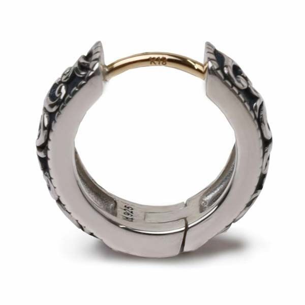 ライオンハート LION HEART HOWL クラッチピアス ゴーティー 片耳 シルバー925製 ポスト部 K 18ゴールド