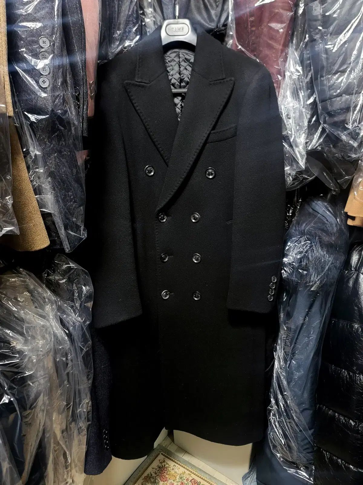 BON|ボン ダブルフェイス ウールカシミア マグナム MAGNUM ダブル コート ブラック|105