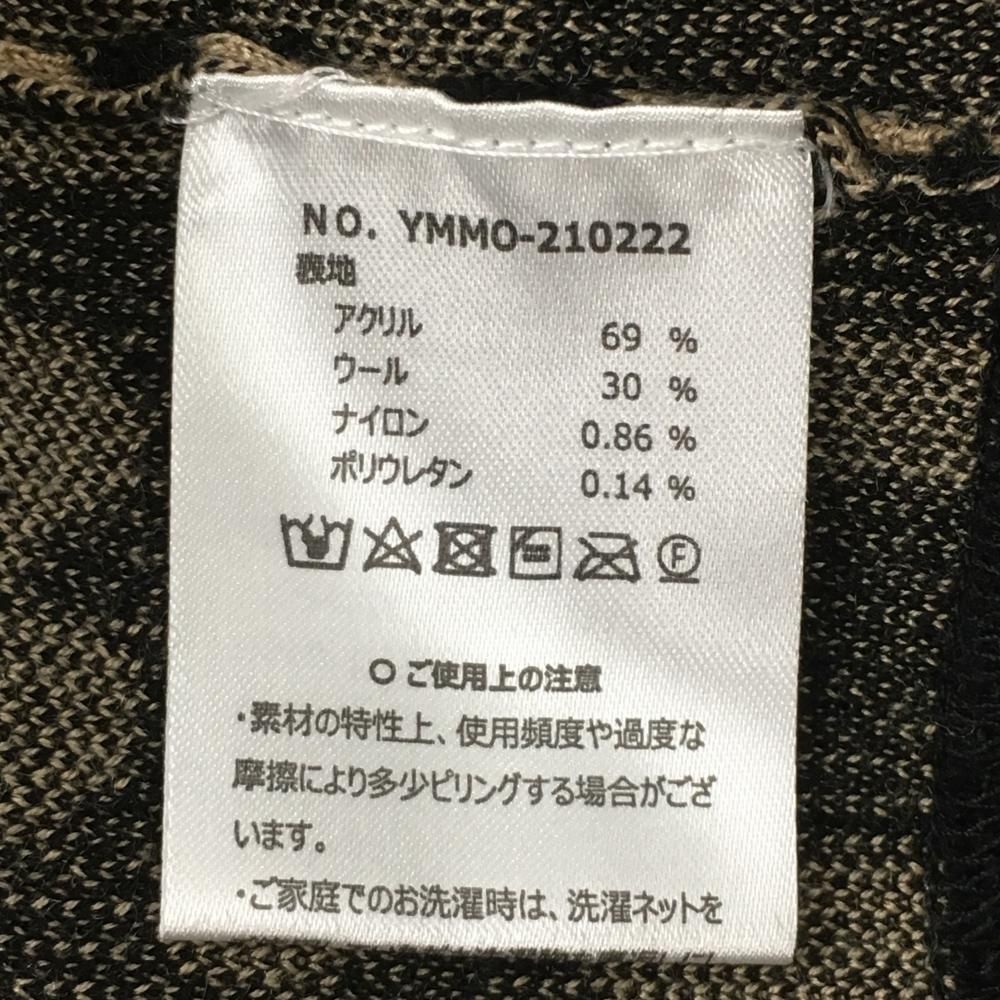 ムータ Mロゴ カジュアルワンピース 黒ベージュ 超美品】ムータマリン ニットワンピース 黒×ベージュ ロゴ総柄 ウール