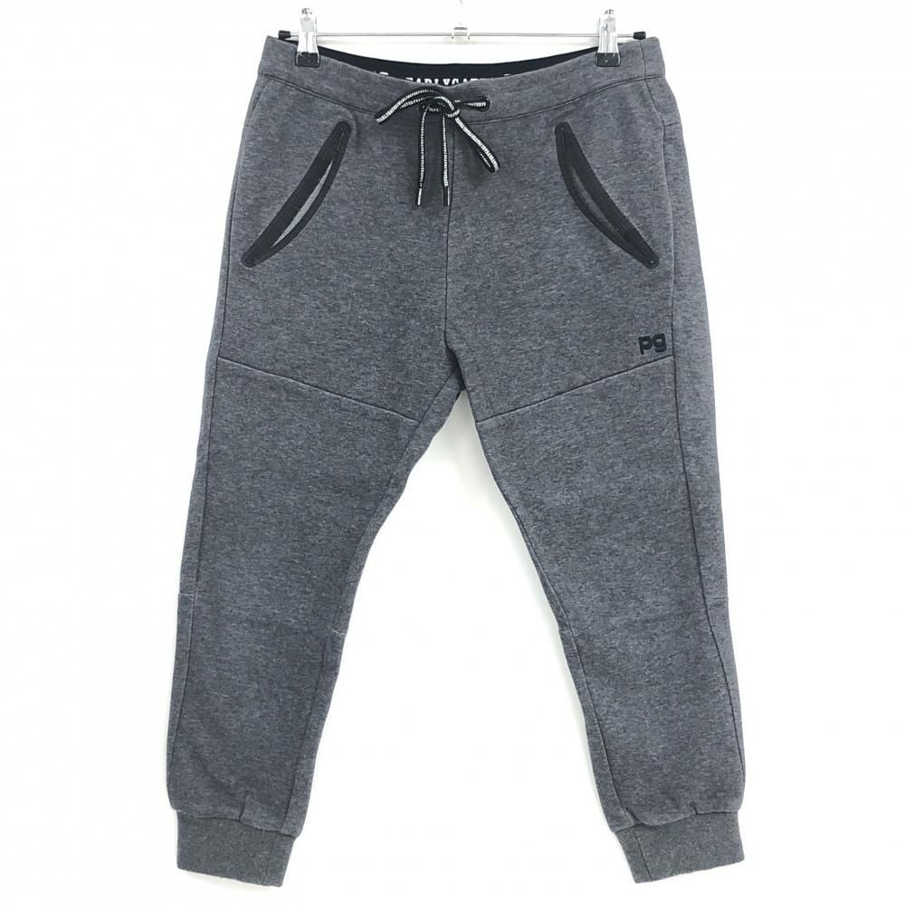 美品】パーリーゲイツ ジョガーパンツ 杢ダークグレー ウエストゴム