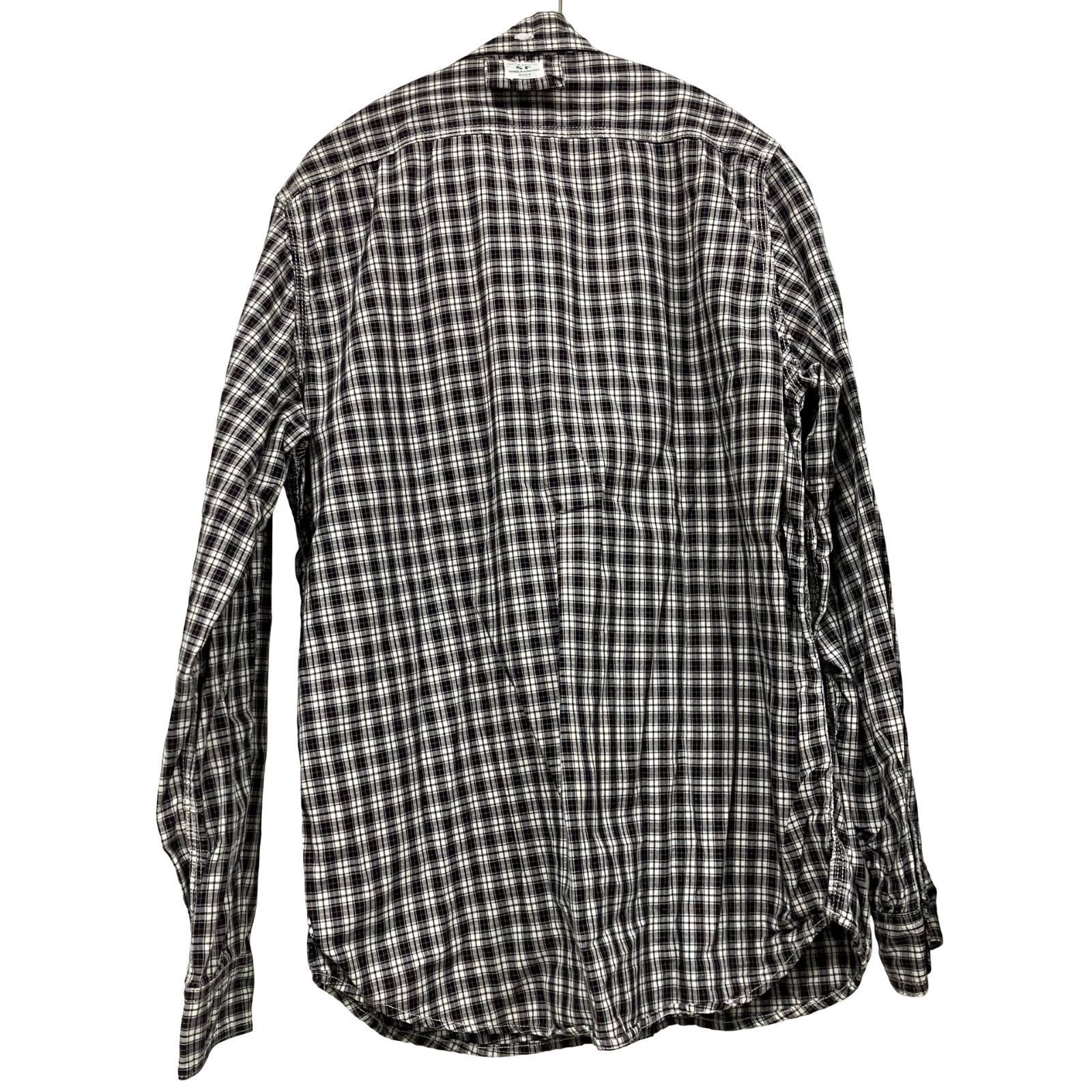 CC 7 SASSAFRAS ササフラス コットン ネルシャツ チェックシャツ ブラック Sサイズ メンズ