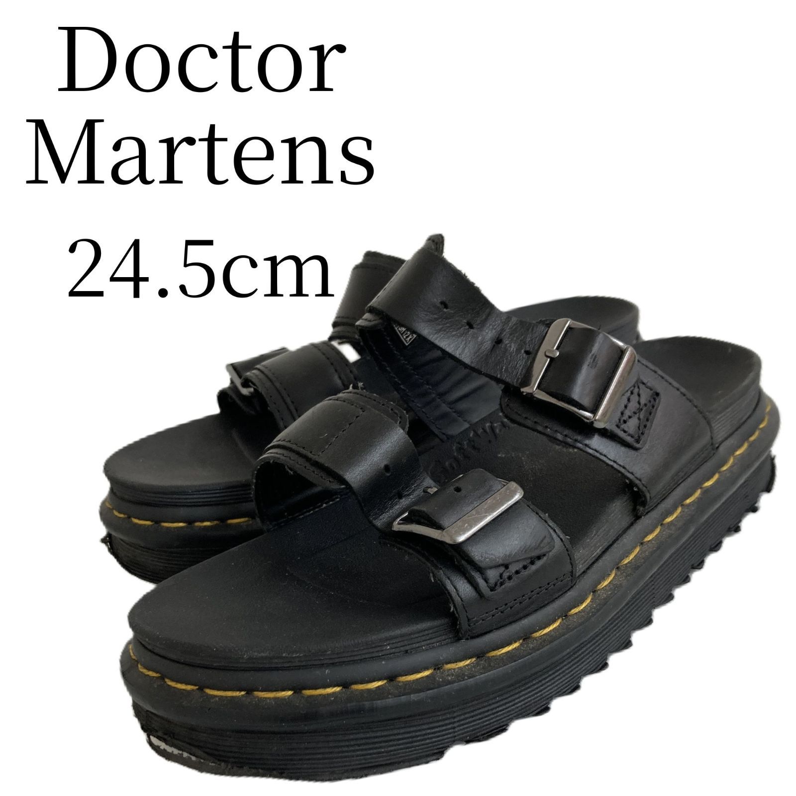 訳あり Doctor Martens ブラック サンダル 24.5 cm HMR 094-29