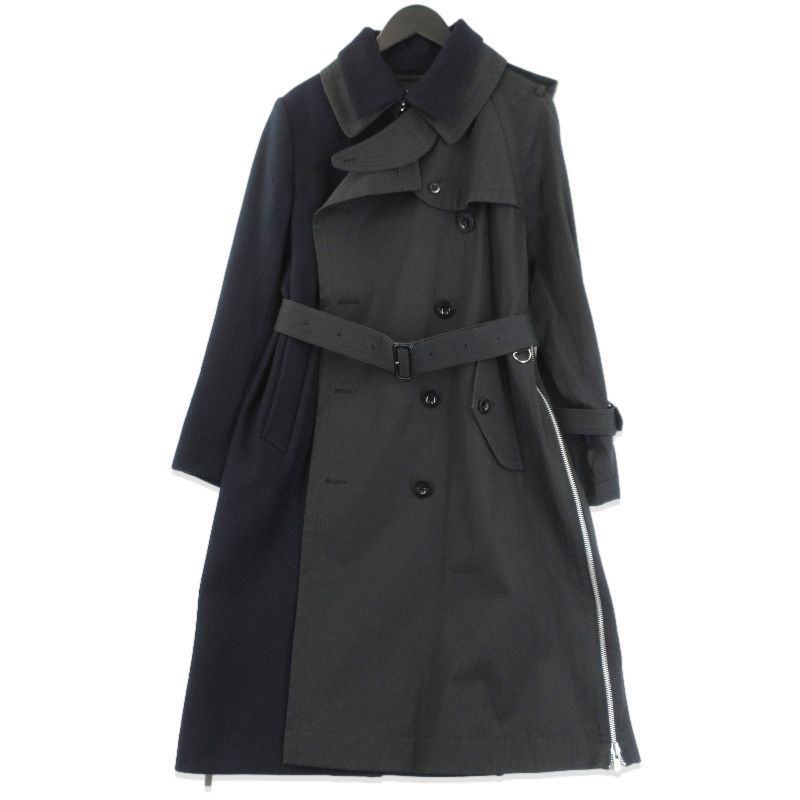 sacai サカイ ドッキング ハイブリッド トレンチコート 19-04534 再