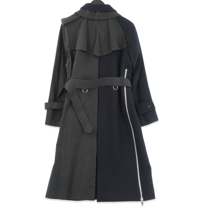sacai サカイ ドッキング ハイブリッド トレンチコート 19-04534 再