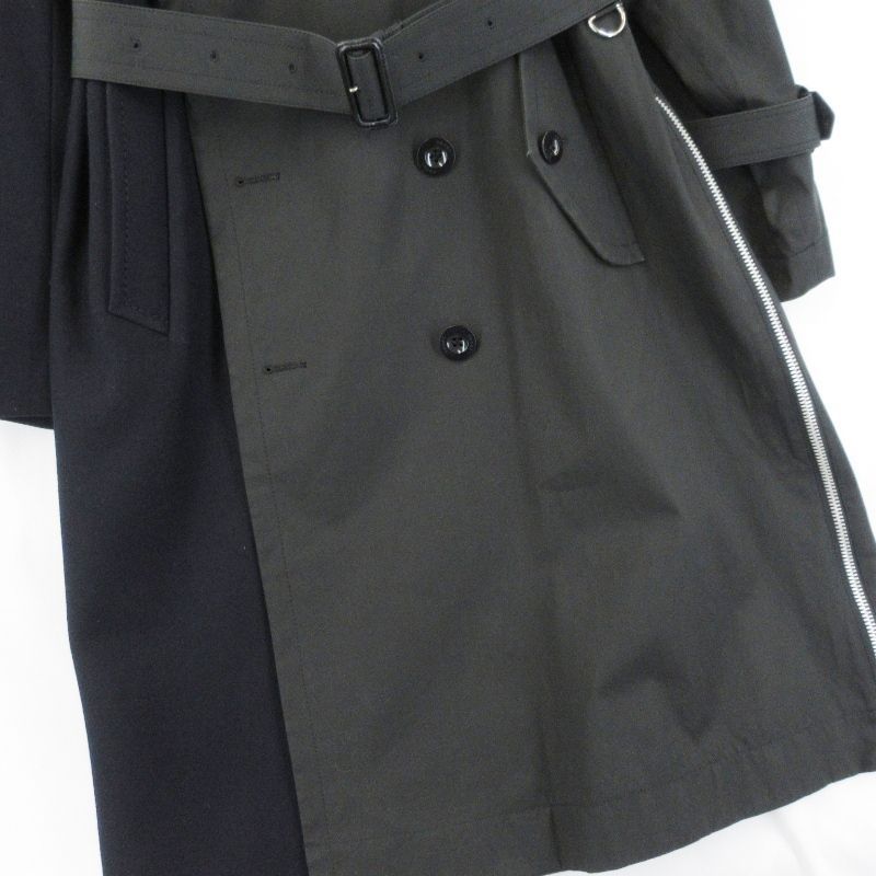 sacai サカイ ドッキング ハイブリッド トレンチコート 19-04534 再