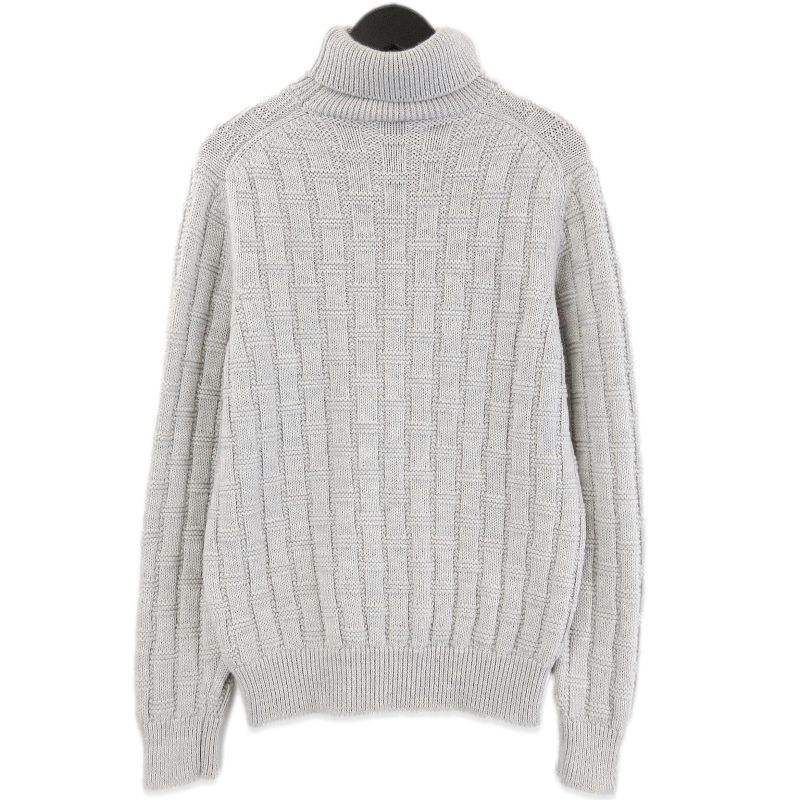 ZANONE ザノーネ タートルネックニット 812883 ZM 299 7ゲージウール ヘリンボーンケーブルバスケット編み イタリア製 グレー 48