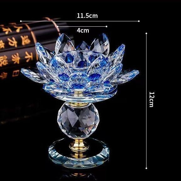 新品・未使用】 燭台 キャンドルホルダー クリスタルガラス 蓮の花