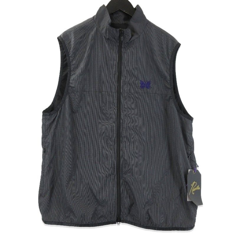 NEEDLES × BEAMS ニードルズ ナイロンリップストップベスト MR 469 ビームス別注 ジップベスト ブラック 黒 XL
