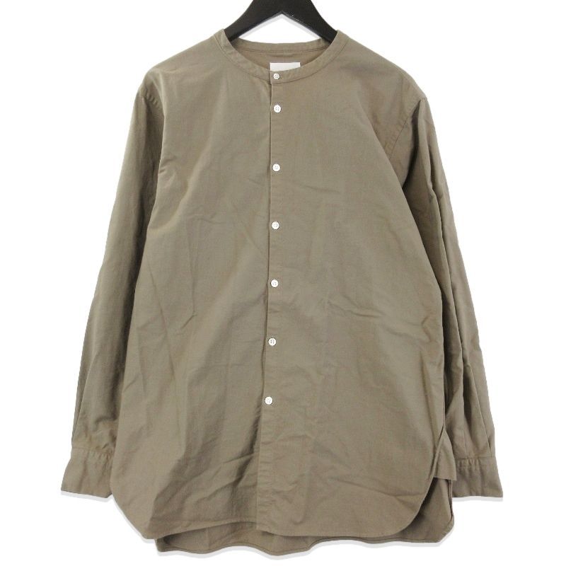 美品 :colon コロン バンドカラーシャツ CSH-5 Cotton Oxford 長袖シャツ コットンオックスフォード ベージュ 1 71014410