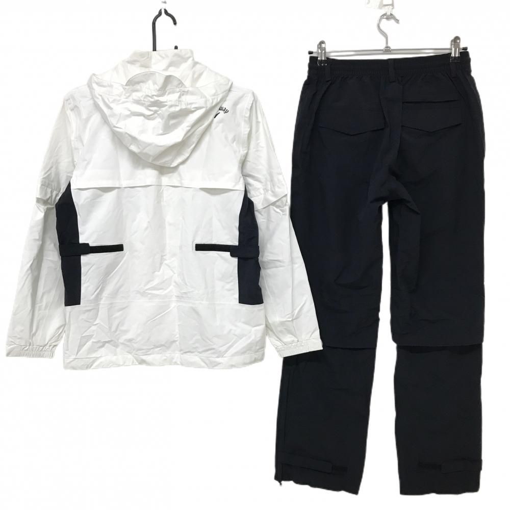 キャロウェイ レインウェア 4 WAYブルゾン パンツ 白 ダークネイビー 袖フード着脱可 裏地メッシュ レディース L ゴルフウェア Callaway