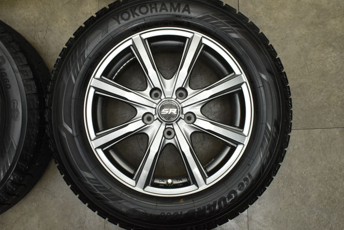 バリ溝 美品】SR 16in 6.5J +45 PCD114.3 アイスガードiG60 215/60R16 