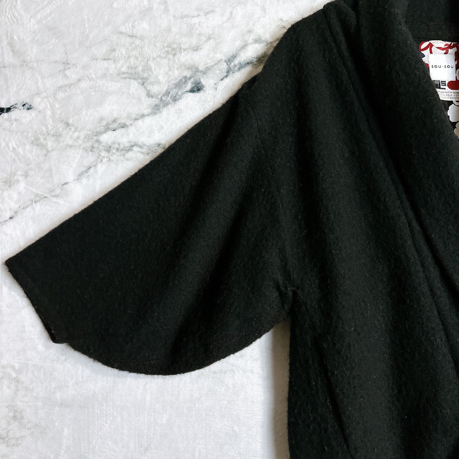 SOU・SOU 京都岡田縫工所 薙刀袖 ウールコート S 京都製 和モダン 花柄