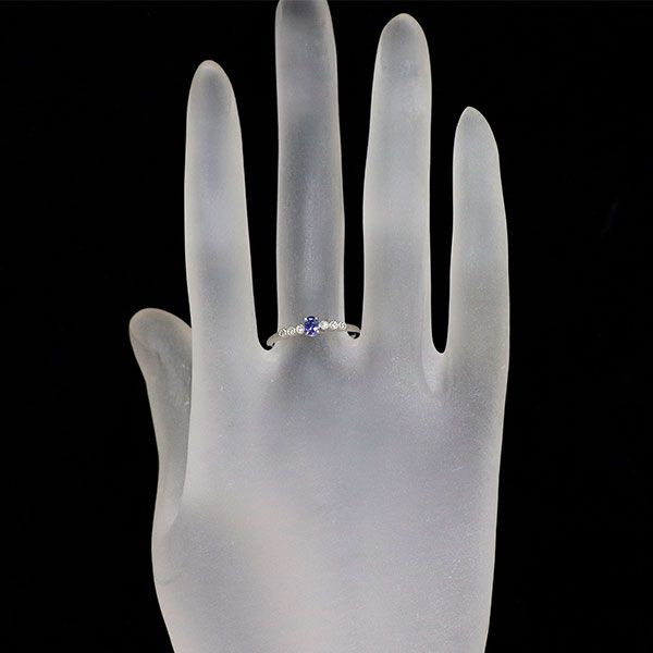 新品 Pt950 アメリカ サンベニト産ベニトアイト ダイヤモンド リング