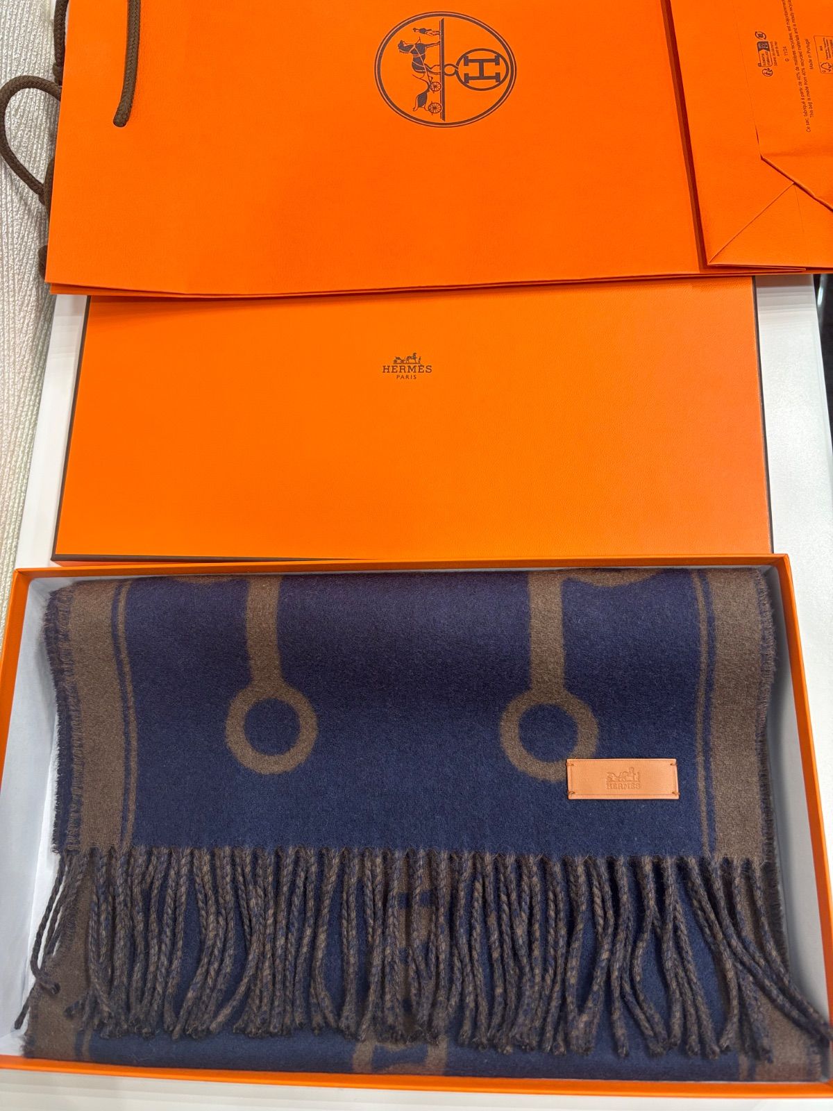 HERMESエルメス カシミヤ マフラー 贈り物 プレゼント