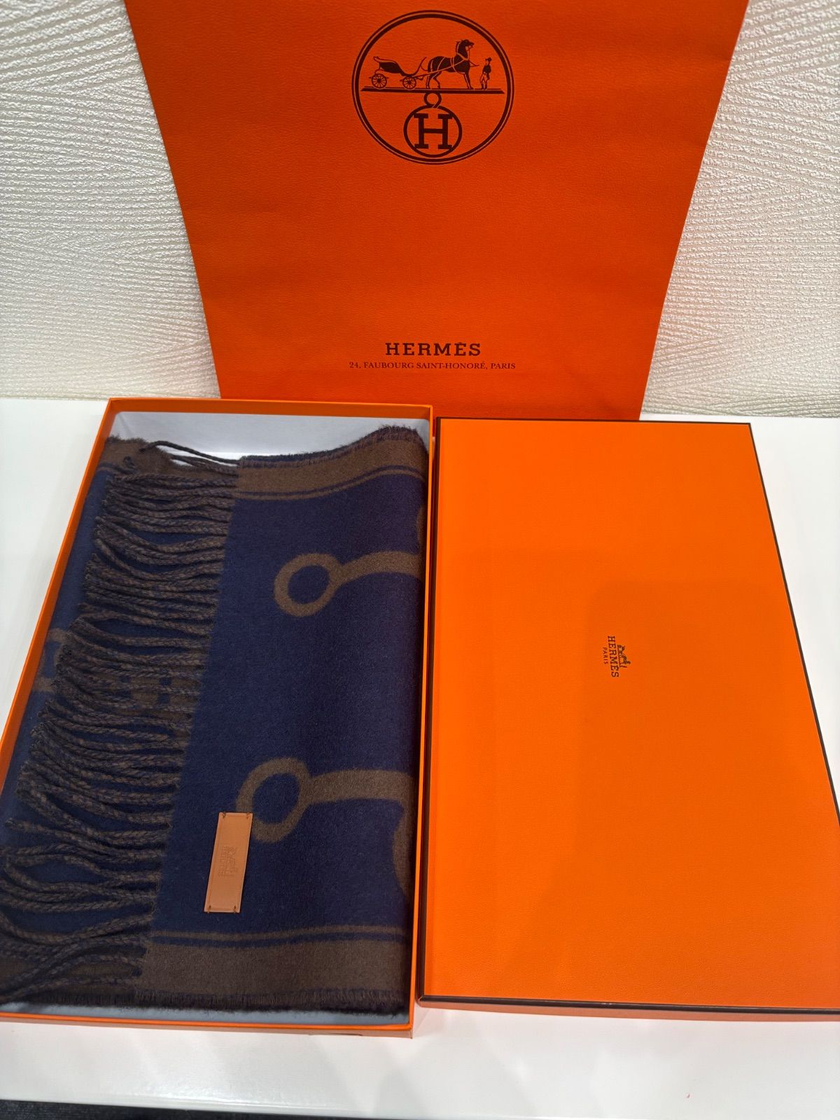 HERMESエルメス カシミヤ マフラー 贈り物 プレゼント