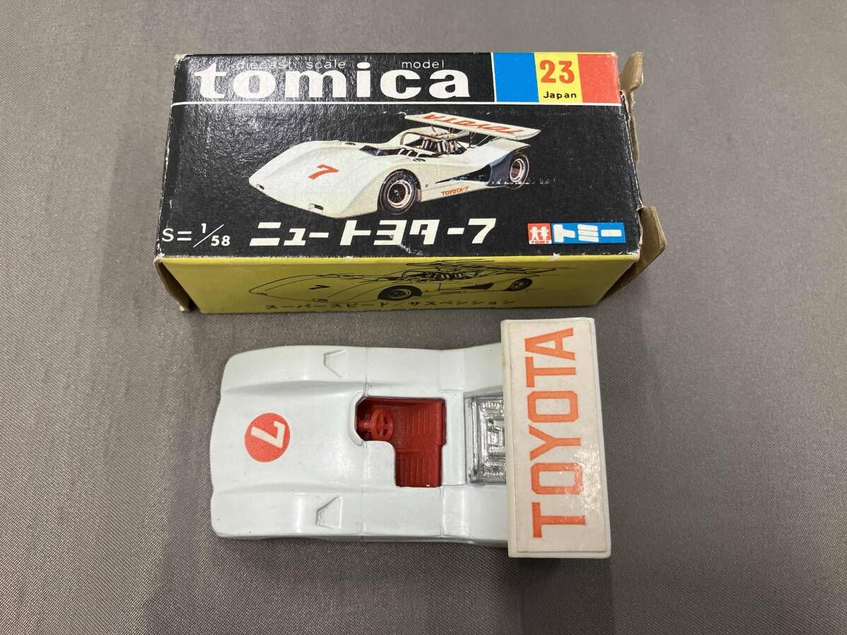 トミカ No.23 ニュートヨタ 7 白 シート 赤 1 C|2 Aホイール ロールバー形状A リアウイングラベル太字 黒箱 日本製 トミー