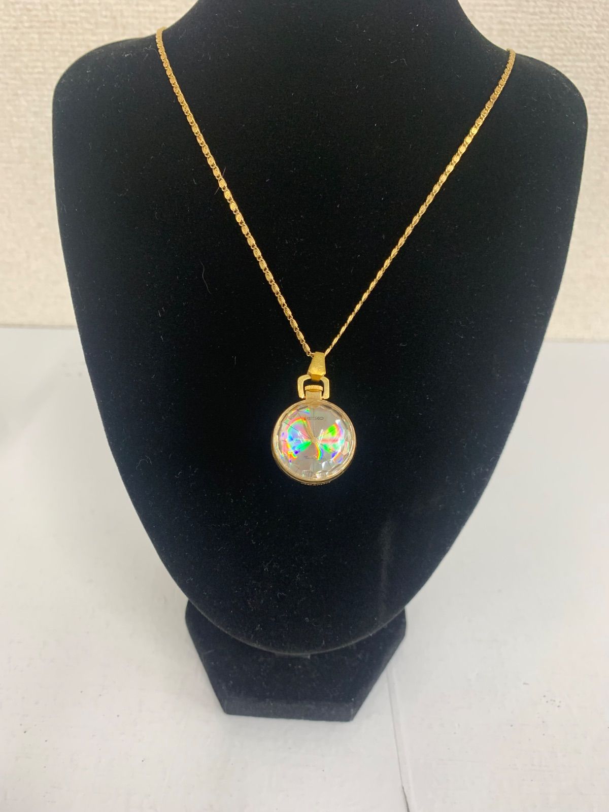 ２ 不動品 SEIKO セイコー ペンダント時計 ネックレス時計 アンティーク時計 ゴールド 時計 1