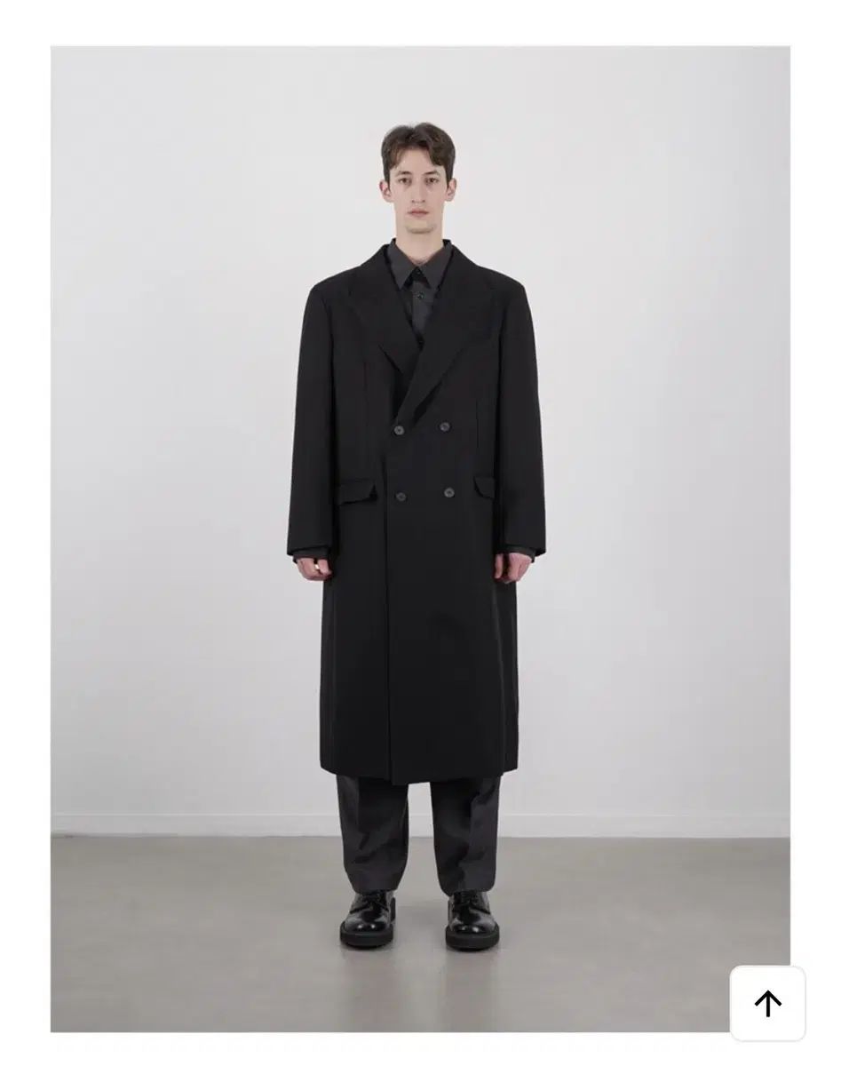 リウオムHomme ダブル オーバ ロングコート ブラック