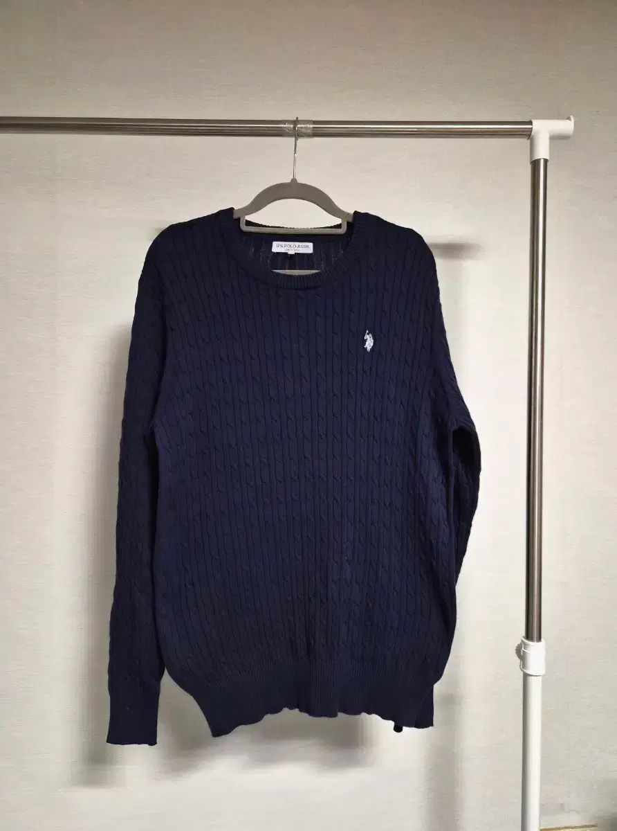 100) U S POLO Assn ケーブルニット ネイビー