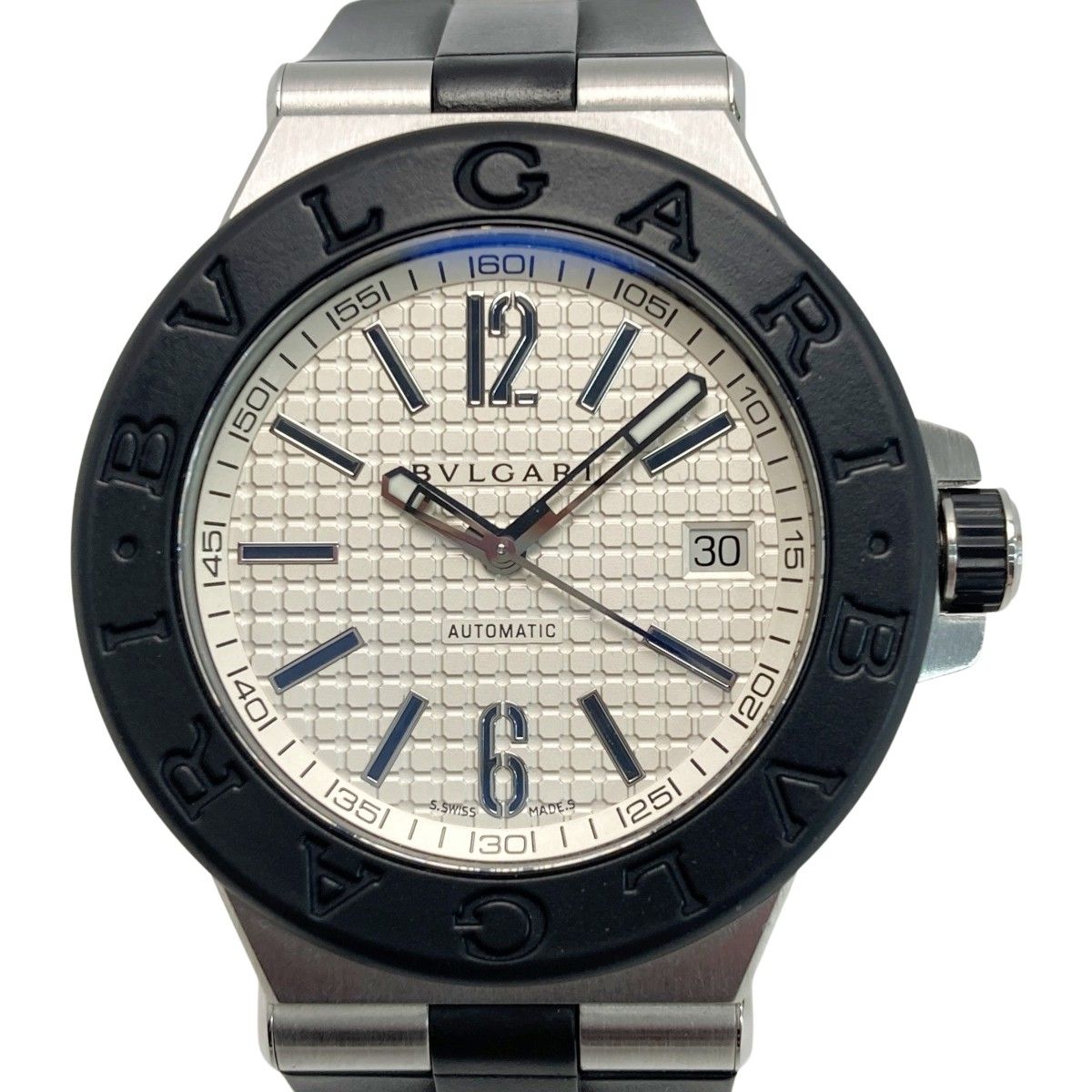 BVLGARI ブルガリ ディアゴノ デイト DG 40 SV シルバー 自動巻き メンズ 腕時計 箱有 DIAGONO